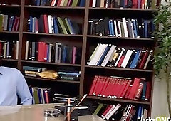 Helpless cuck watching his wife fucked by their black boss