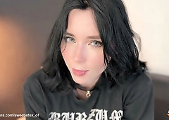 Gothic lingerie session turns rough with anal and facial cumshot