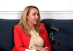 Clad, non nude, hot brunette