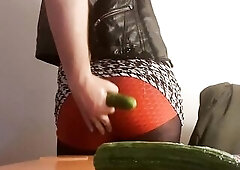 Sissy Bitch In Hot Red Hotpants Moist n Wild Wet Lucy Splooshing