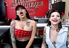 Horny punk girls lily lane and rocky emerson threeway sex scene