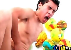 Sexy Latino twink moans from pleasure during hot train fuck