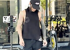 A perspired, rock hard man at the gym asks a neighbour in the building to smell his wang so this guy can bang her later.