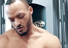 Muscle hunk Dillon Diaz jerks off at the gym