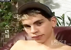 Cute Blond Huge Cock and Blue Cap Jerks and Cumshot