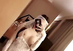 This Asian Ladyboy Bride Cums for You