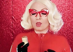 Mukbang ASMR: Eating Chewing Chocolate Car - Latex blond close up episode throat fetish