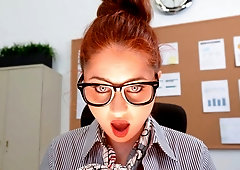 Gorgeous redhead with big boobs Lennox Luxe screwed from behind