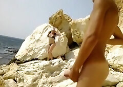 Jerking On Public Beach