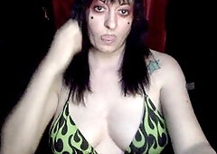 Milf Trash Kitten strips down to show off her big tits and sexy feet