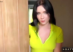 Horny Brunette Met Random Muscular Guy