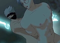 Kakashi dando uma surra do rola no Kabuto - Naruto Yaoi Cartoon