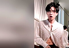 Sexy Twink In Suit Swing His Cock And Cum All Over Your Face And Tongue For Money