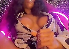 Stroking Her Big Hard Dick