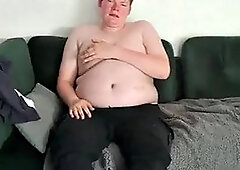 The boy plays with his whole body