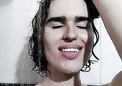 Shower dream – femboy oozing juicy and full of attitude