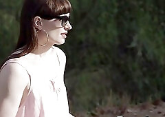 Classy shemale hammered by her man and covered in jizz