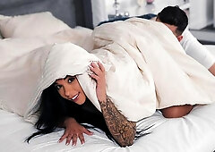 Gorgeous athletic brunette Black Angel fucked by long cock