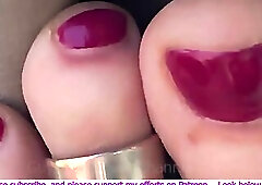 Showing off my Marvelous Hunk Feet & Painted toes