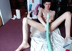 Ample 40+ Inch Snake Faux-Cock Crawls in My Backside