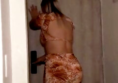 My breasty stepmother catches me touching myself in her room!