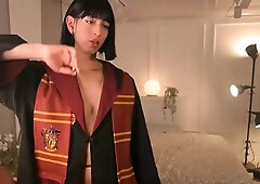 Small tits shemale gets banged in bed