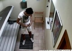 Jacking Off In The Tanning Salon