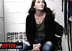 Fit Thief With Pierced Nipps Veronica Church Gaggs On Security Officer's Plump Weenie - Shoplyfter