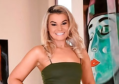 Muscled man fucked a slender brunette Gemma Parker from behind