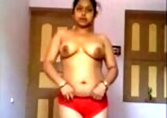 Horny girl stripping and craving for a big cock