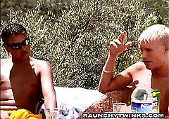 2 Horny twinks drilling On The Beach