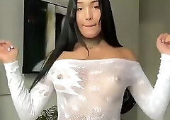 Gorgeous young Trans playing with herself