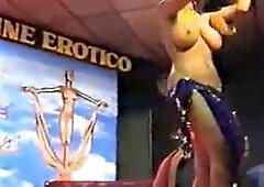 Hot stripper dances naked in public