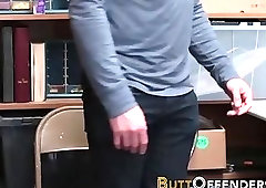 Muscly shoplifter spermed