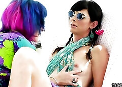 Transsexual Mandy Mitchell likes to bang Proxy Paige