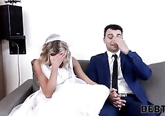 DEBT4k. A large debt is the reason why the gal gets screwed in the presence of the groom