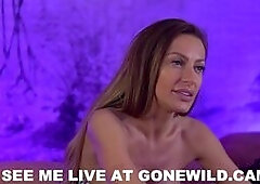 Sexy Brunette Nude Tease Live on Webcam