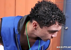 Caboose Fuck Hole Nuzzling in the Locker Bedroom with Marco Lorenzo and Amone Bane