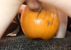 Trans Beauty Screws a pumpkin for Halloween
