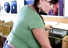 Milena Velba groped by dude in music store