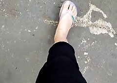 Czech amateur bangs outdoor pov