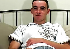 Skinny British twink Billy masturbates after job interview