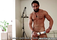 Muscled Zack Lemec strips naked for his nude waiter job interview