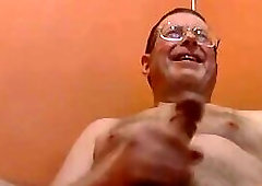 Julian wanking and eating his cum on Skype