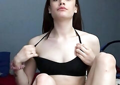 Sexy teen ebony solo toy masturbation