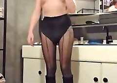 SissyJoyce undressing in bathroom