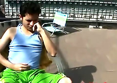 Rodrigo Shows His Feet Outdoors