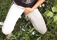 I Spy On My Neighbor Masturbating In The Daisies - Lesbian - Candy S