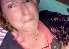 Authentic mature MILF with natural tits pleasuring herself for the first time