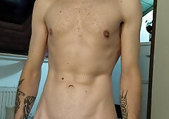 Amateur Platinum-blonde boy and his XXL dinky